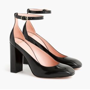 Steve Madden Black Leather Heels Gold Hardware Size 8
